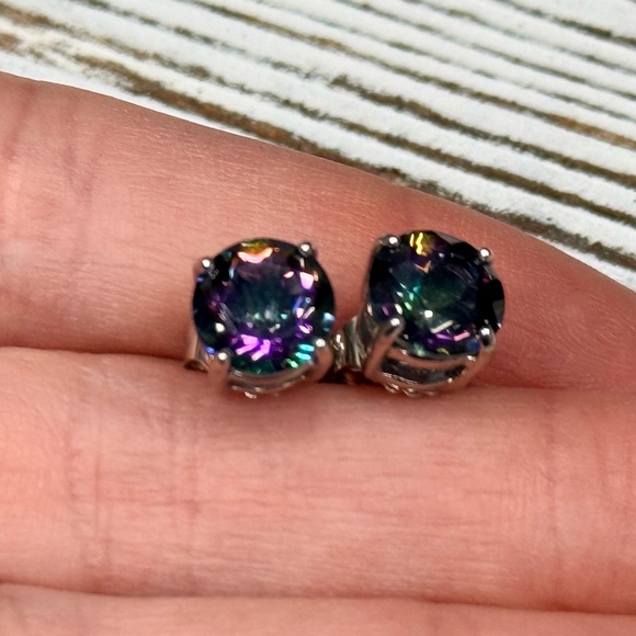 Mystic Topaz Stud Earrings - Picture 12 of 16